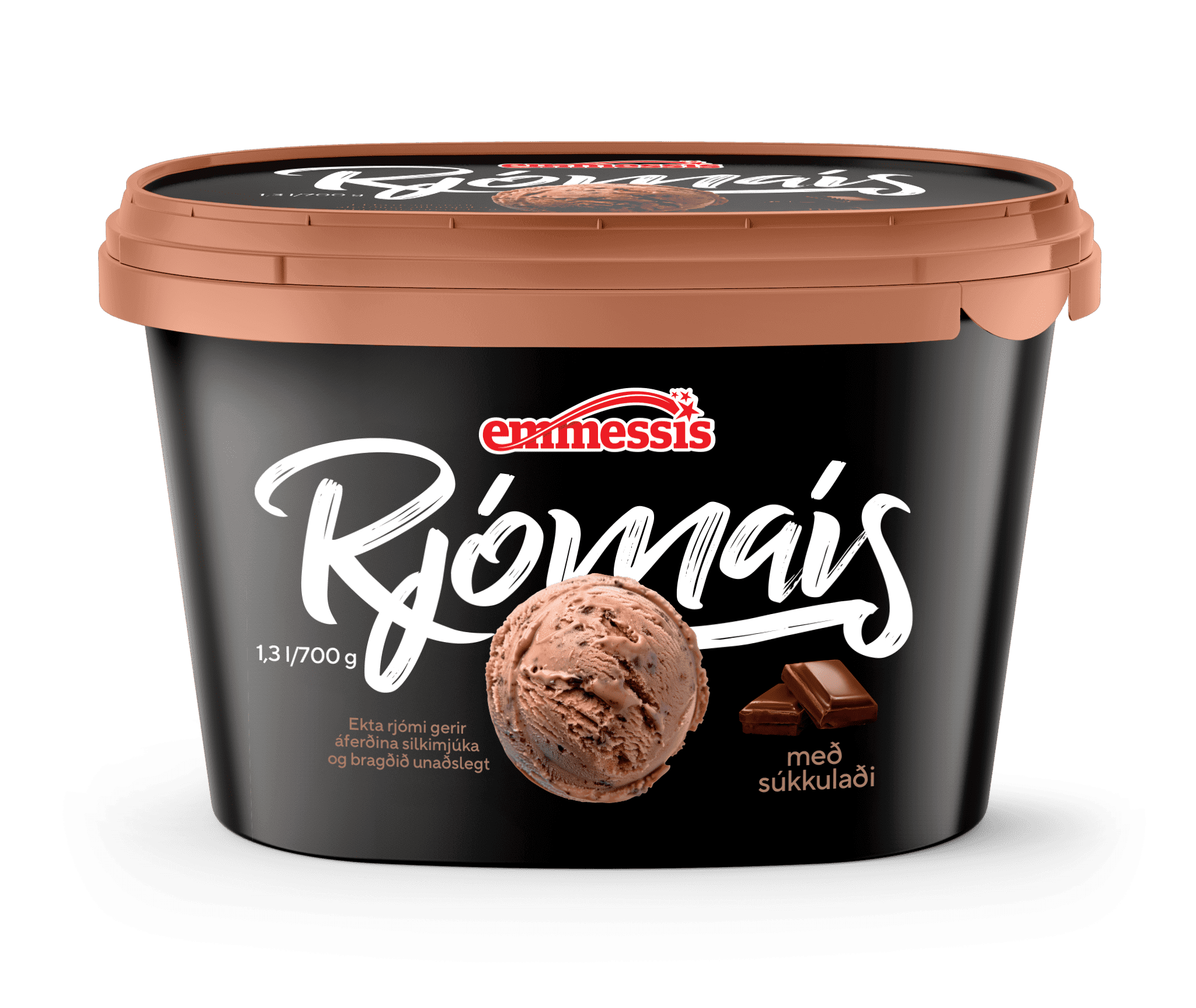 Rjómaís Súkkulaði 1,3 ltr 4 ein í pk.